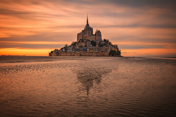 Beautiful Abbey Mont Saint Michel in France
