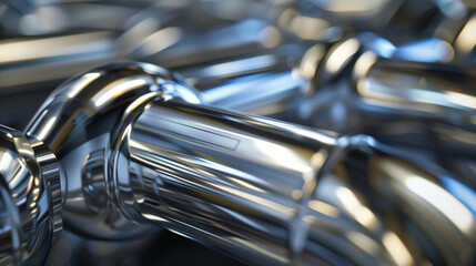 Close-up of shiny metal chains.