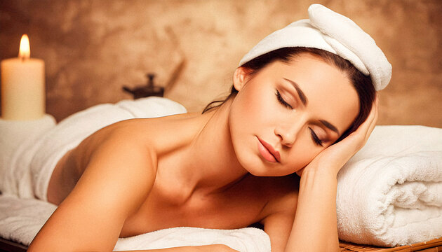 Woman Relaxing In a spa, conceptual photo, professional photography