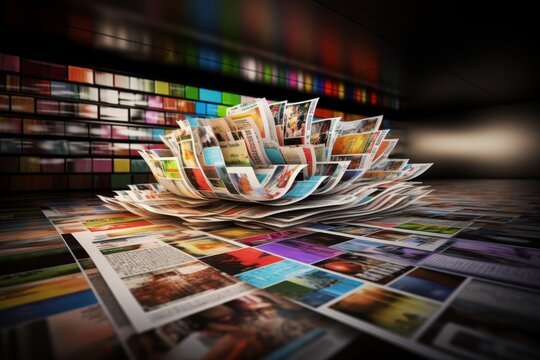 Multimedia abstract background with web streaming channels for digital marketing