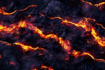 aerial view of volcano photorealistic