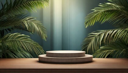 Fototapeta premium Minimal scene of empty podium display for showcase product