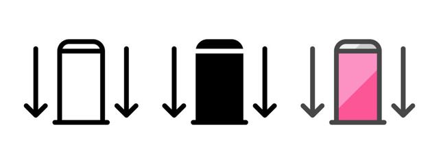 Multipurpose plugged in flash drive vector icon in outline, glyph, filled outline style. Three icon style variants in one pack.