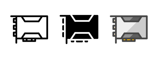 Multipurpose sound card vector icon in outline, glyph, filled outline style. Three icon style variants in one pack.