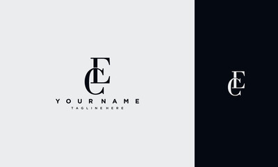 initial letter ec or ce  joined,logo Typography Vector design Template
