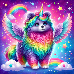 Perro arcoiris magico
