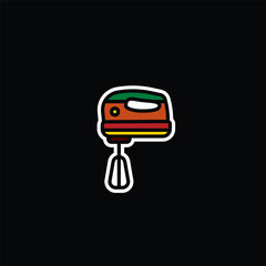 Original vector illustration. A contour icon.  An element of household appliances for cooking. Kitchen mixer. A design element.
