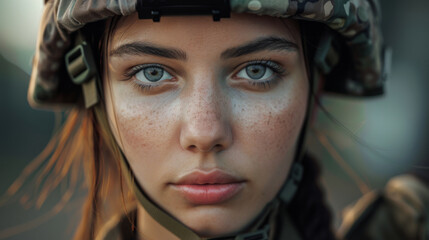 Portrait of female soldier