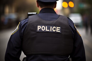 Obraz premium Police officer standing on a street