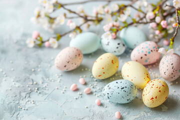 Obraz premium easter eggs with flowers