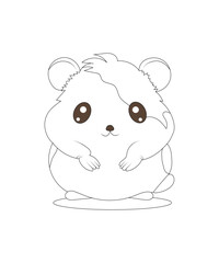 Hamster coloring page for kids , Art & Illustration, education 