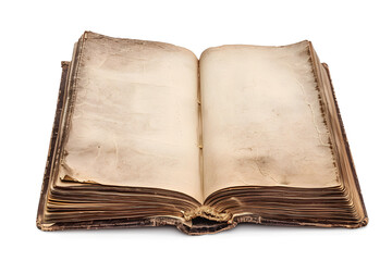 Fototapeta premium Old blank book isolated on white background