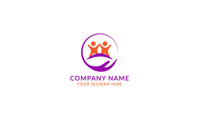Community and adoption logo design vector illustration
