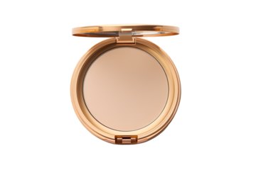 Beauty skin care makeup face powder, blush, sculptor in a pack top view isolated on transparent background