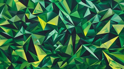 Geometric Emerald Green Crystal Pattern