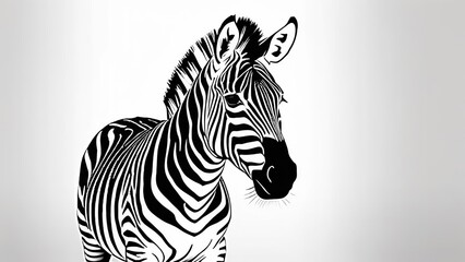 Fototapeta na wymiar portrait of a zebra on a gray background