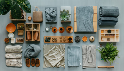 An organised arrangement of home possesions and accessoires - obrazy, fototapety, plakaty