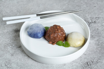 Assorted mochi cakes - sweet Japanese dessert