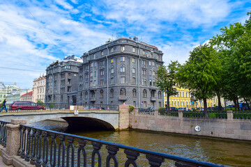 view of Kryukov canal in Saint Petersburg, Russia