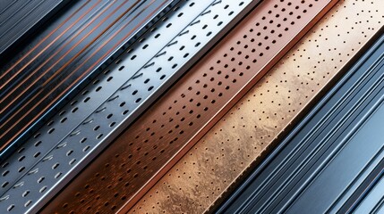 Abstract Pattern of Perforated Metal Panels in Various Colors. Generative ai - obrazy, fototapety, plakaty