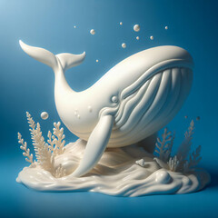 white whale illustration isolated