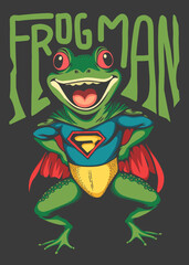 Portrait of cute frog man