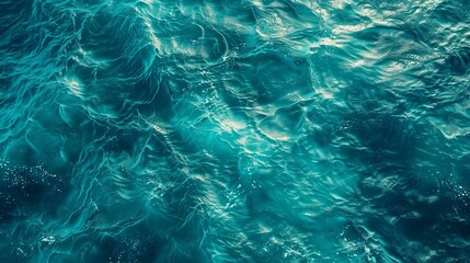 Fototapeta na wymiar Serene Ocean Texture, Aqua Blue Rippling Water Surface, Tranquil Sea Background