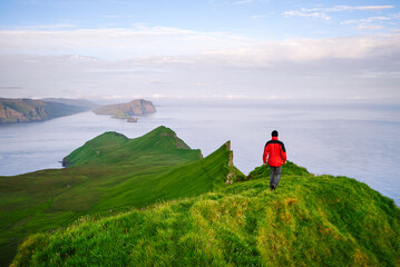 Hiking on Mykines, Faroe Islands