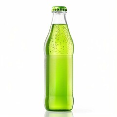Refreshing Soda Bottle with Condensation Isolated on White Background