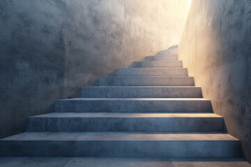 Fototapeta na wymiar Concrete stairs up to the light. Success concept 