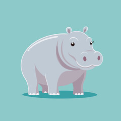 Cute hippo cartoon design vector illustration