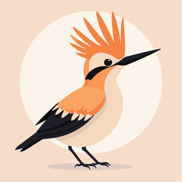 recommend clip art: Cute hoopoe bird cartoon illustration