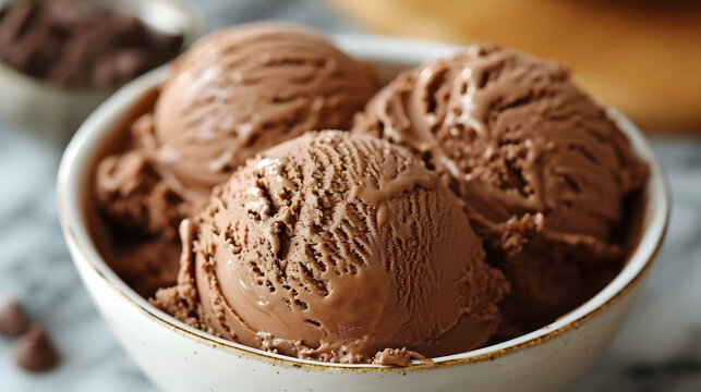 Bowl of chocolate ice cream