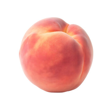 Peach fruit isolated on transparent background Generative Ai