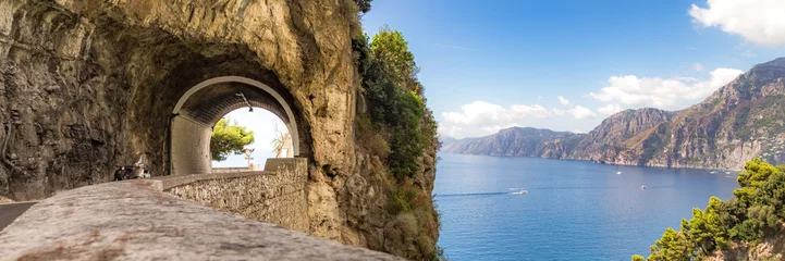 Badkamer foto achterwand Positano strand, Amalfi kust, Italië Amalfi Coast, Italy