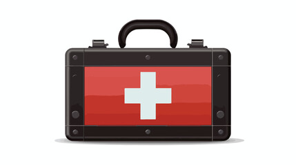First aid box vector icon  sillouette icon flat vector