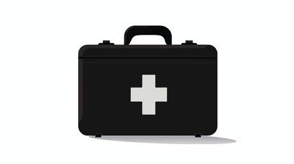 First aid box vector icon  sillouette icon flat vector