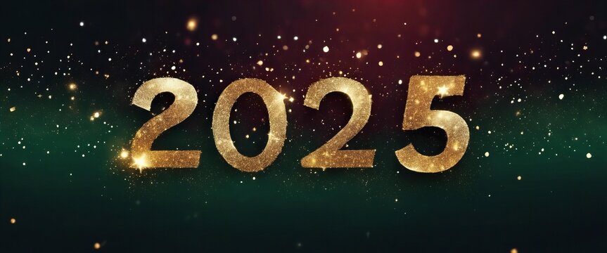 A glittery image of the number 2025