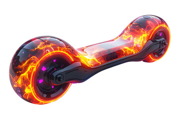 A 3D animated cartoon render of a colorful futuristic hoverboard. - obrazy, fototapety, plakaty