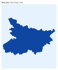 Bihar, India. Simple vector map. State shape in solid style. Border of Bihar. Vector illustration.
