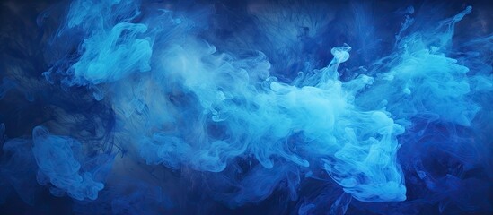 A visible puff of blue smoke suspended in the atmosphere