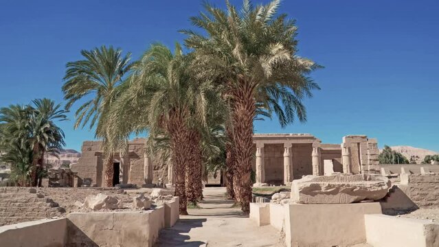 Temple of Seti I, Egypt.  It is located in the Theban Necropolis in Upper Egypt, across the River Nile from the modern city of Luxor (Thebes). The edifice is situated near the town of Qurna.