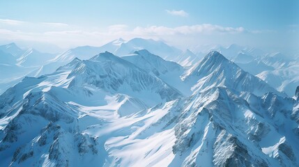 Fototapeta premium Majestic Snow-Covered Mountain Range