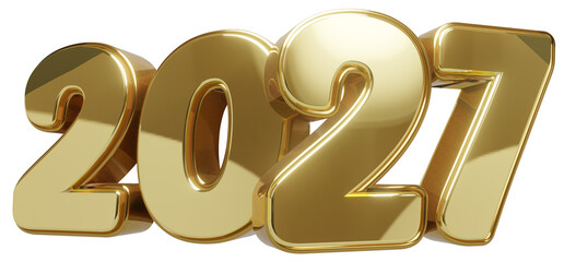 2027 dourado com fundo transparente