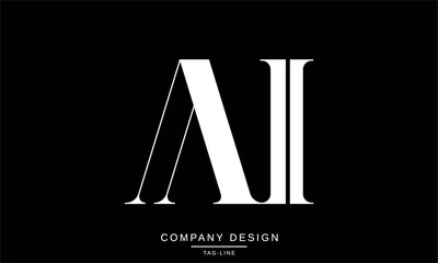 AI, IA Abstract Letters Logo Monogram Design Vector Symbol