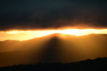 sunset over the mountains