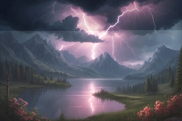 Storm over the Lake: Epic Scene with Perfect Lighting