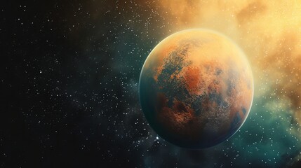 Obraz na płótnie Canvas Distant Exoplanet in Star-Filled Sky