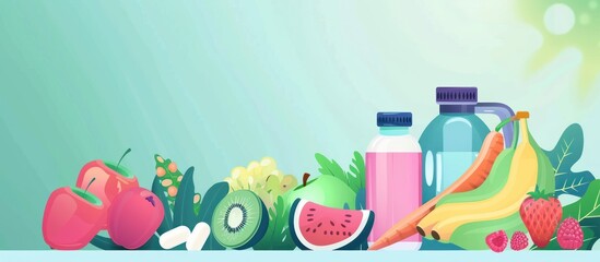 fruit food for diet and health isolate background - obrazy, fototapety, plakaty