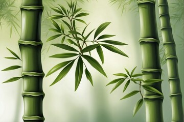 Fototapeta na wymiar Bamboo plant in a green forest